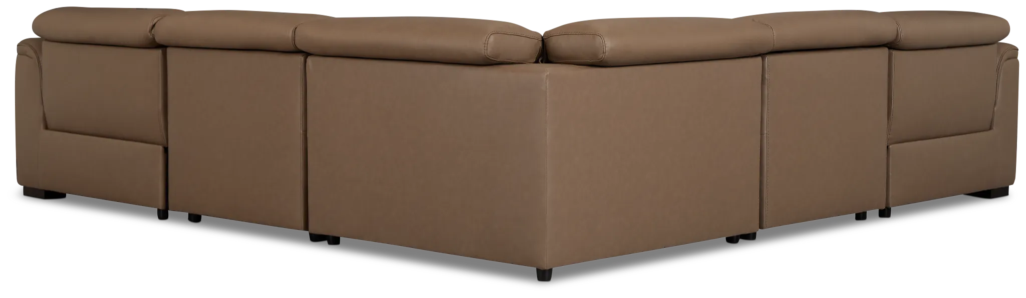 Brodie Dark Brown Lthr/vinyl Small Dual Power Reclining Two-arm Sectional