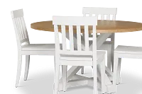 Nantucket Two-tone Pine Round Table & 4 White Chairs