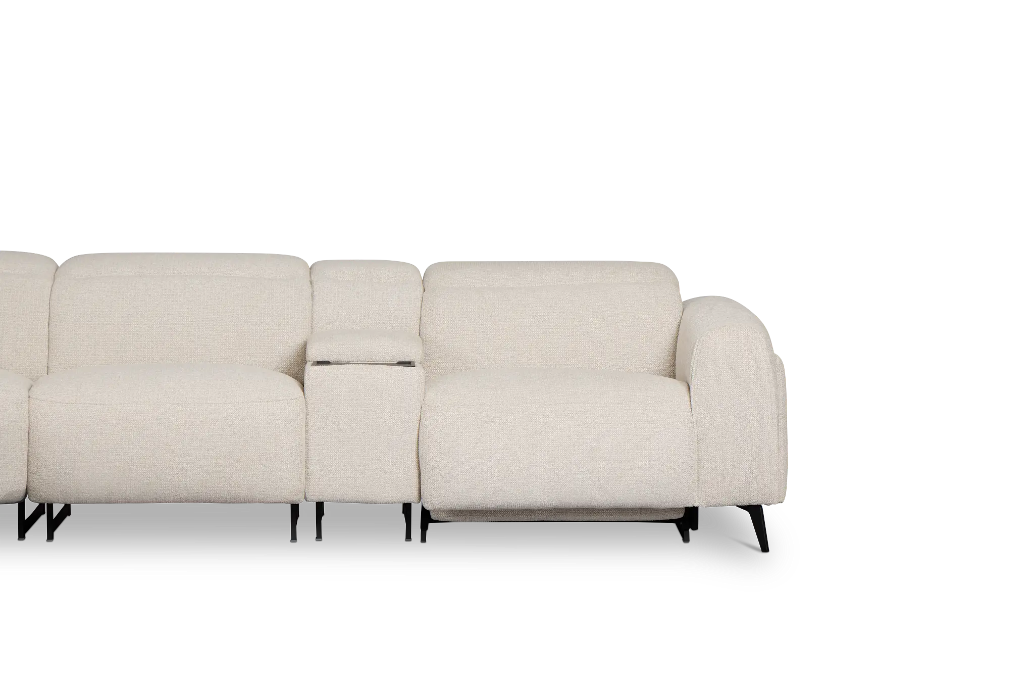 Reyna Light Beige Fabric Large Triple Power Reclining Two-arm Sectional Reyna Light Beige Fabric Large Triple Power Reclining Two-arm Sectional