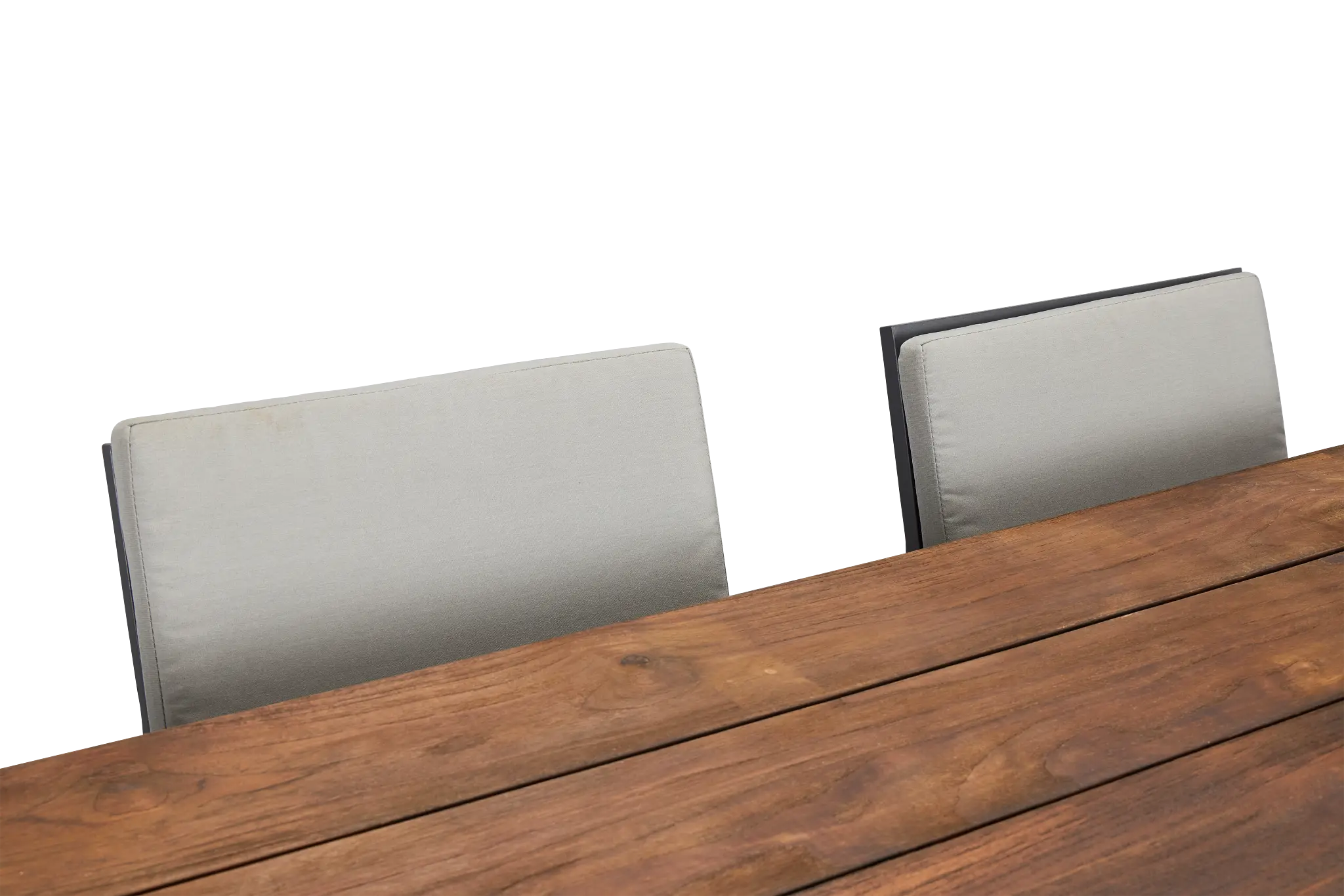 Linear Dark Gray 70" Teak Table & 4 Cushioned Side Chairs Linear Dark Gray 70" Teak Table & 4 Cushioned Side Chairs