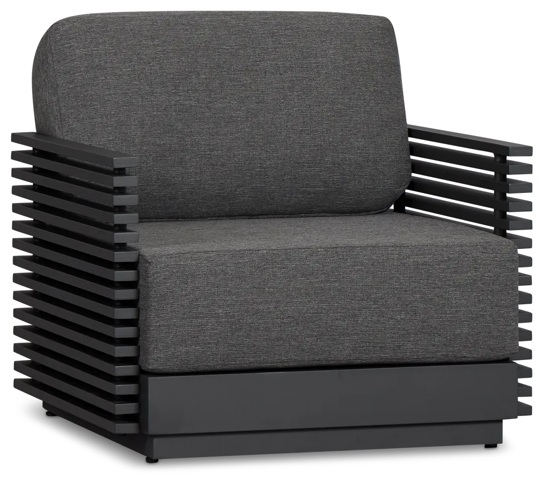 Monterey Black Aluminum Chair With Gray Cushion