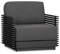 Monterey Black Aluminum Chair With Gray Cushion