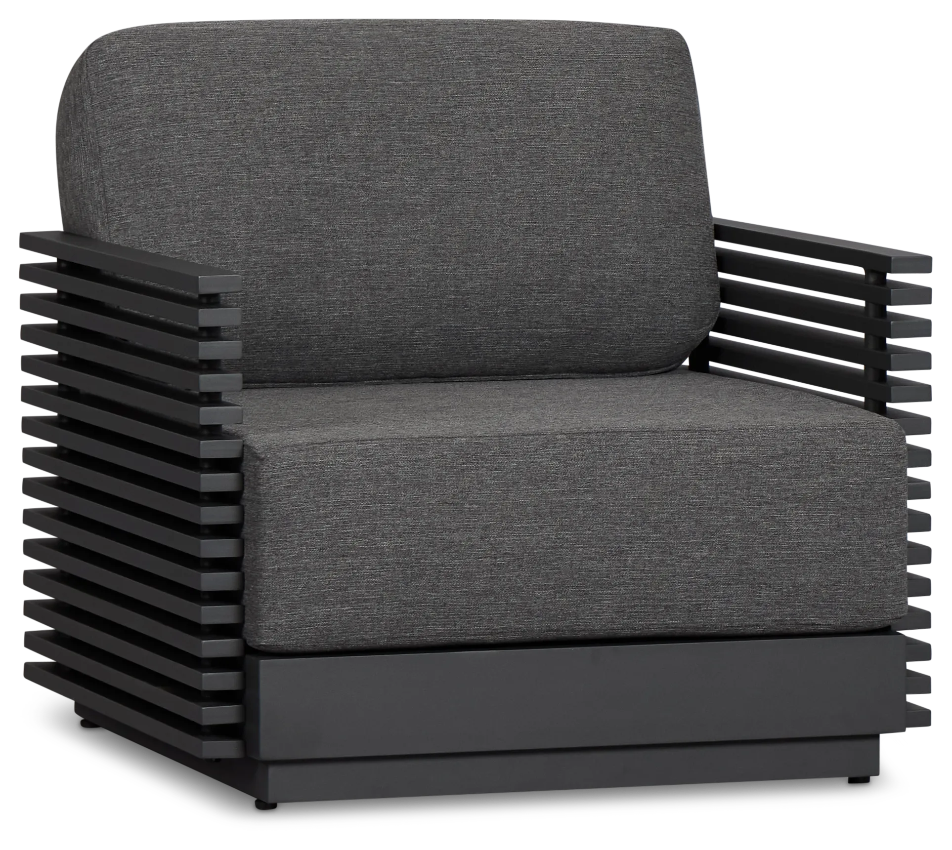 Monterey Black Aluminum Chair With Gray Cushion