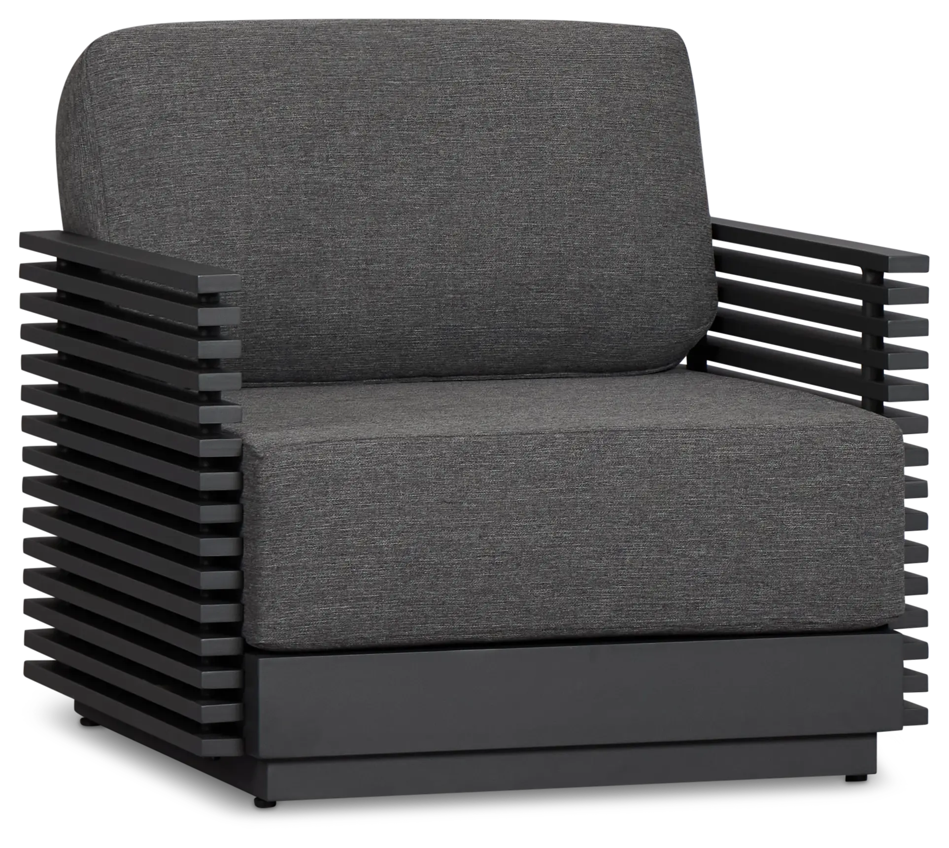 Monterey Black Aluminum Chair With Gray Cushion Monterey Black Aluminum Chair With Gray Cushion