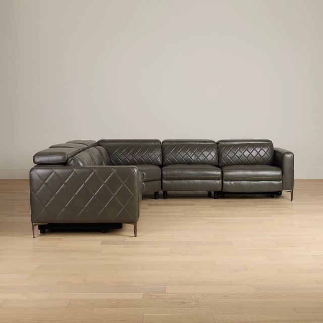 Ava Dark Gray Micro Small Two-arm Power Reclining Sectional