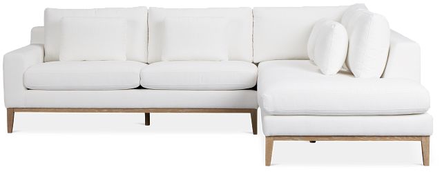 Corinne White Fabric Right Bumper Sectional