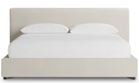 Grayton Revenue Beige 44" Upholstered Platform Bed