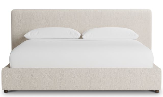 Grayton Revenue Beige 44" Upholstered Platform Bed