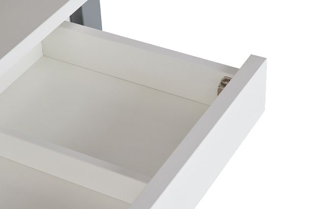 Clark White Dropdwn Dr Desk