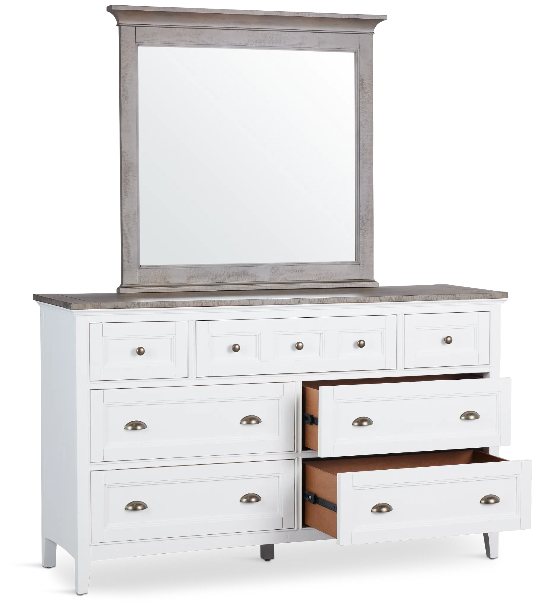 Heron Cove Two-tone Dresser & Mirror