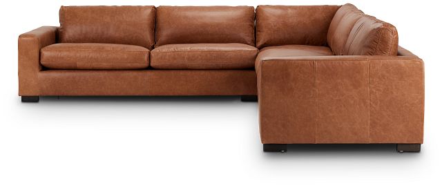 Bohan Brown Leather Large Two-arm Sectional