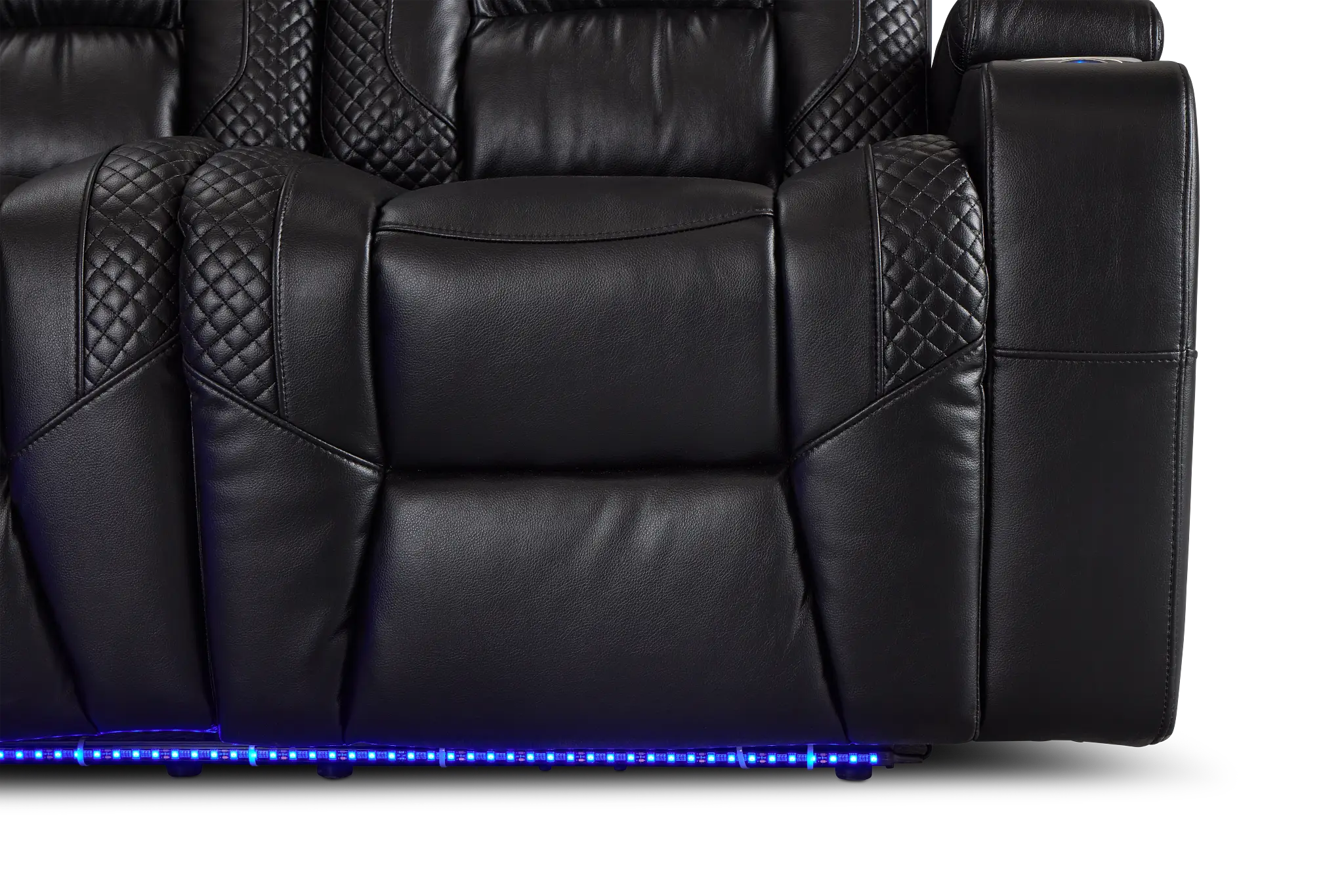 Troy Black Micro Small Dual Power Reclining Two-arm Sectional Troy Black Micro Small Dual Power Reclining Two-arm Sectional