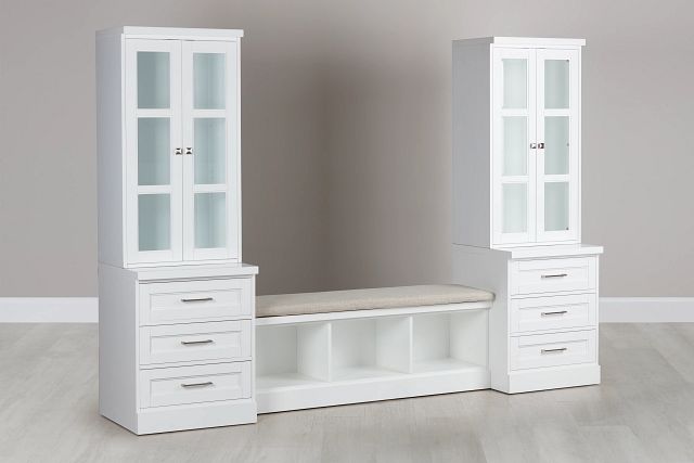 Newport White 106" Drawer Entryway