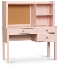 Charleston Pink 3-drawer Desk & Hutch