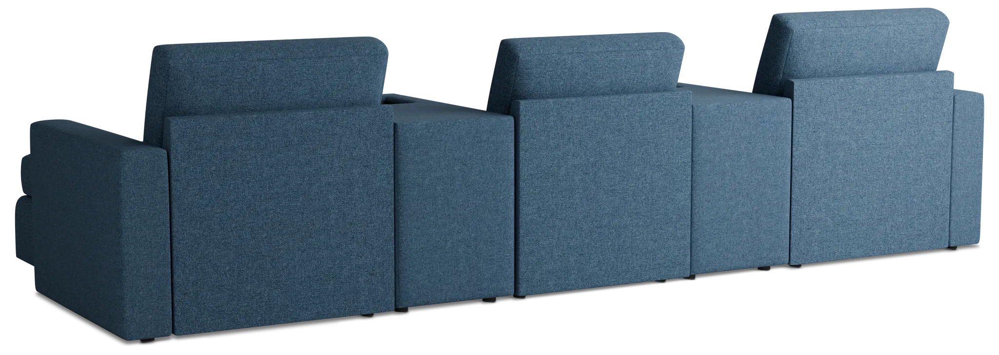 Citymod Blue Fabric 6-piece Home Theater With Storage Consoles