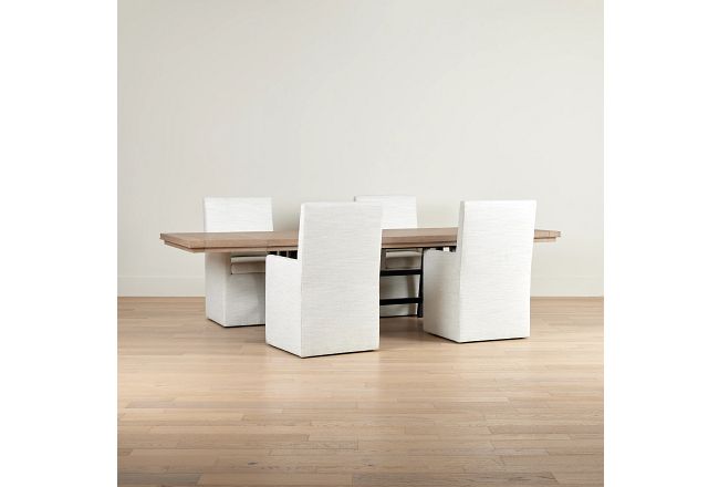 Southlake Two-tone Rectangular Table & 4 Upholstered Chairs