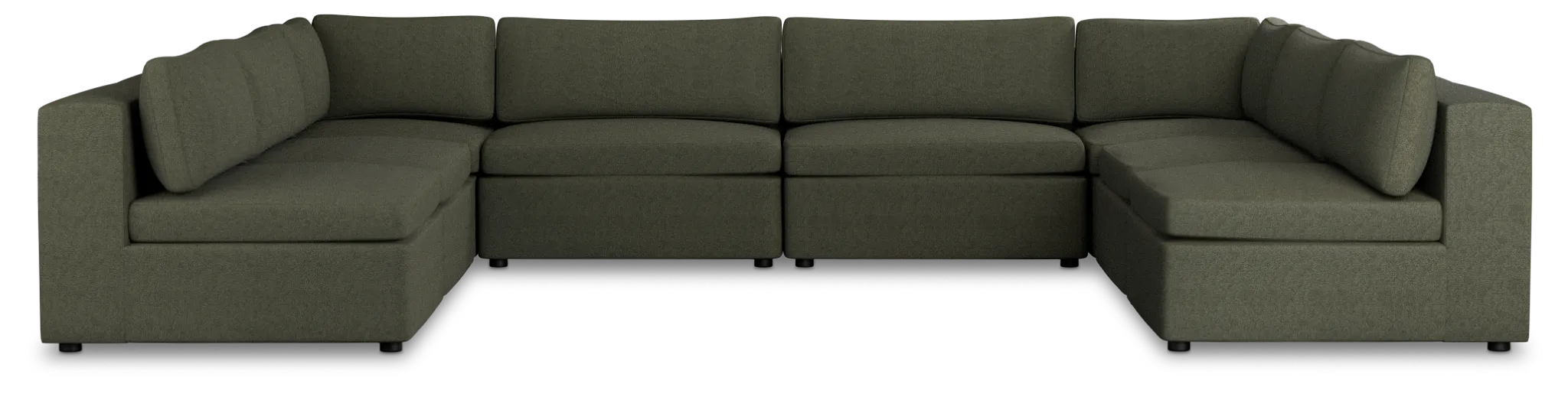 Destin Sutton Green Fabric 8-piece Modular Sectional