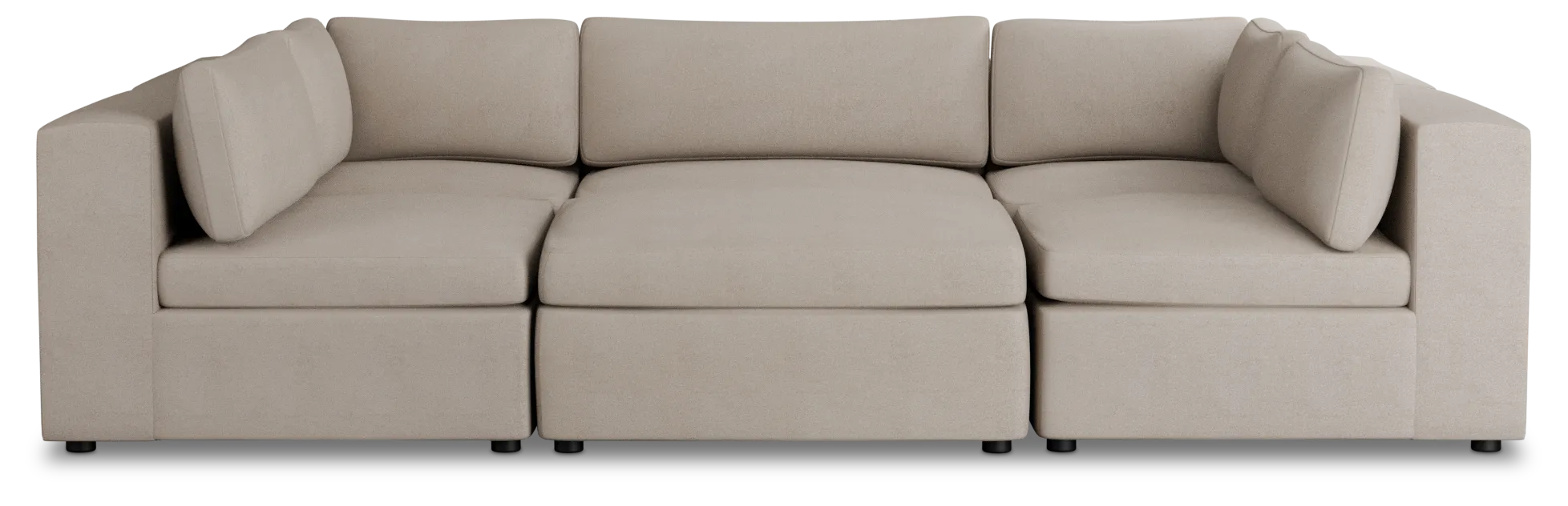 Destin Sutton Beige Fabric 6-piece Pit Sectional