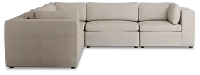 Destin Sutton Beige Fabric 5-piece Modular Sectional