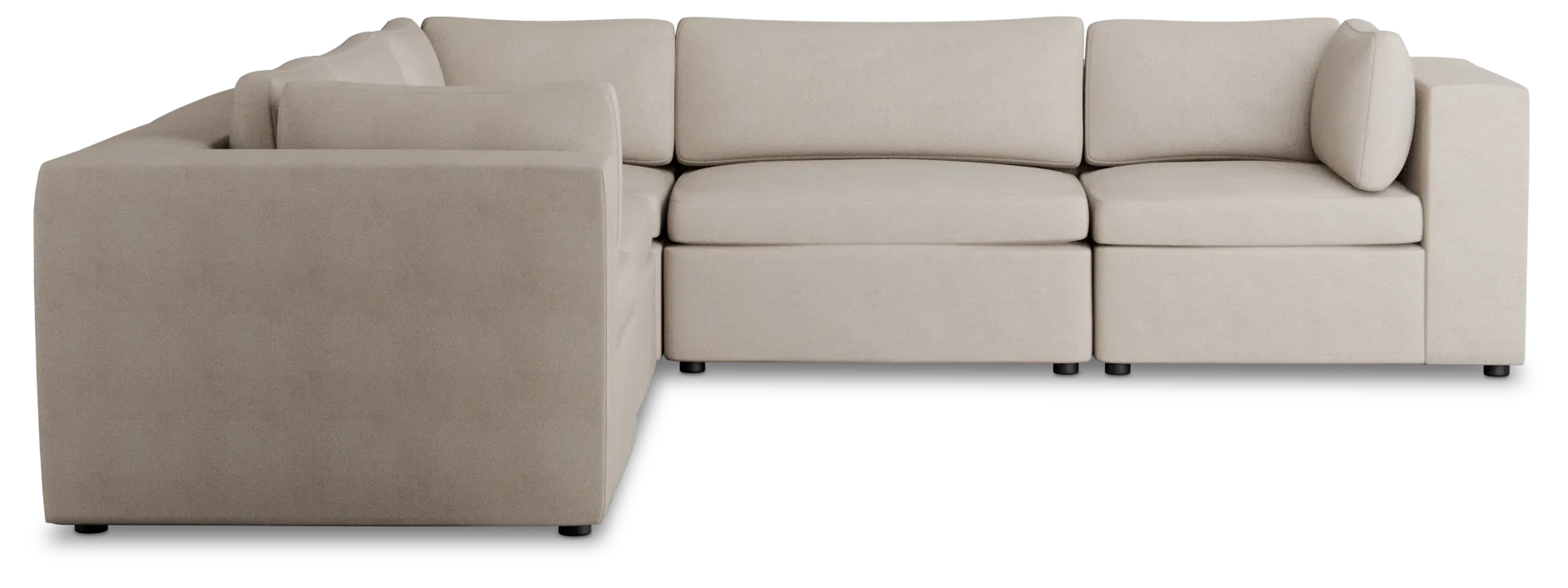 Destin Sutton Beige Fabric 5-piece Modular Sectional