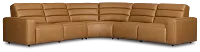Sawyer Light Brown Micro Small Triple Power Reclining Two-arm Sectional