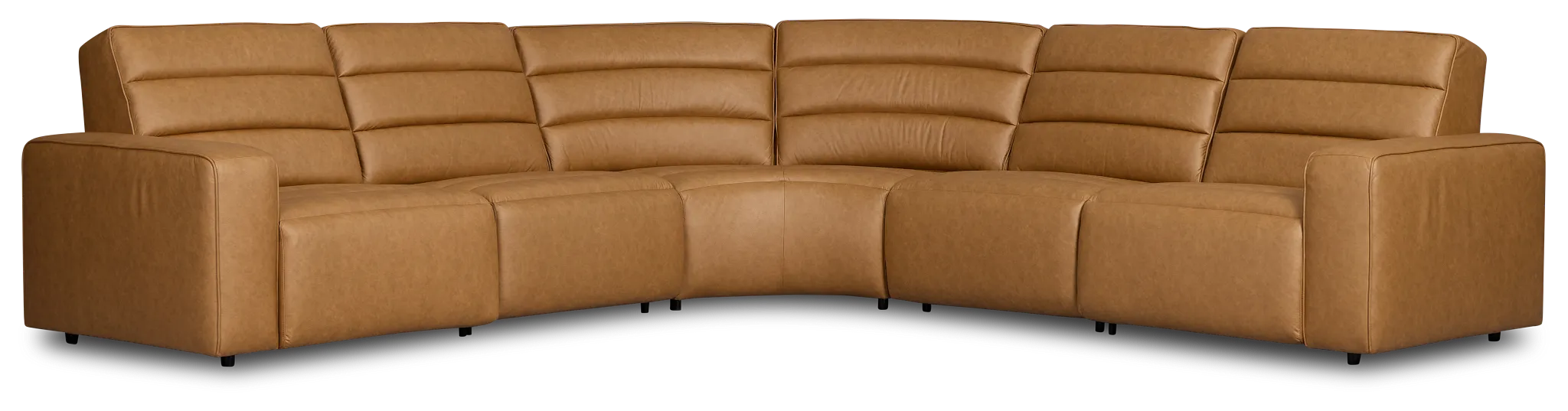 Sawyer Light Brown Micro Small Triple Power Reclining Two-arm Sectional