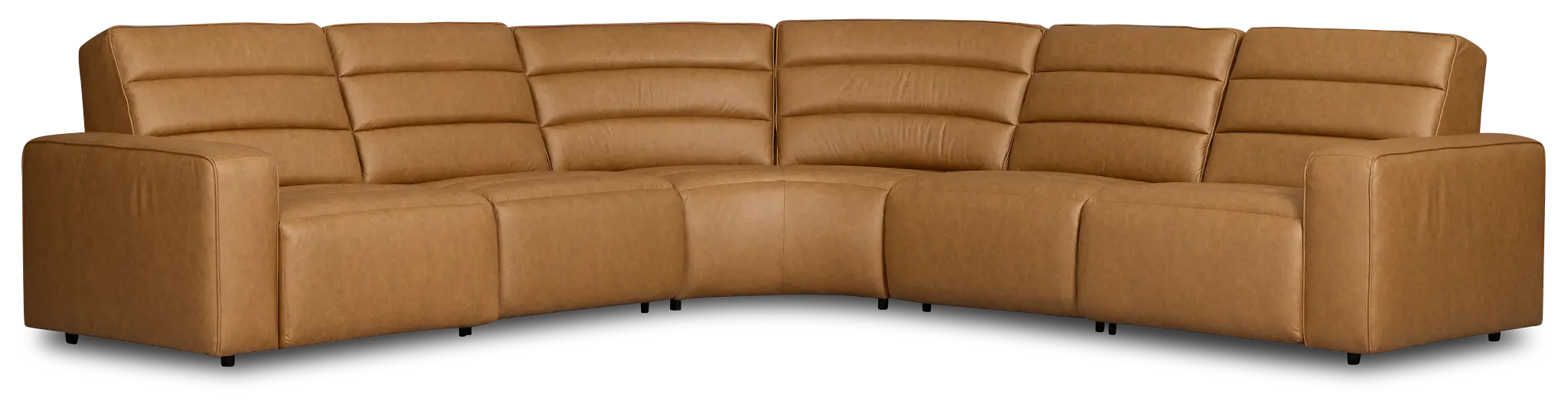Sawyer Light Brown Micro Small Triple Power Reclining Two-arm Sectional Sawyer Light Brown Micro Small Triple Power Reclining Two-arm Sectional
