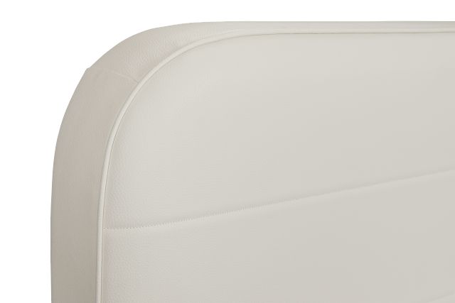 Doral White Curved Upholstered Platform Bed