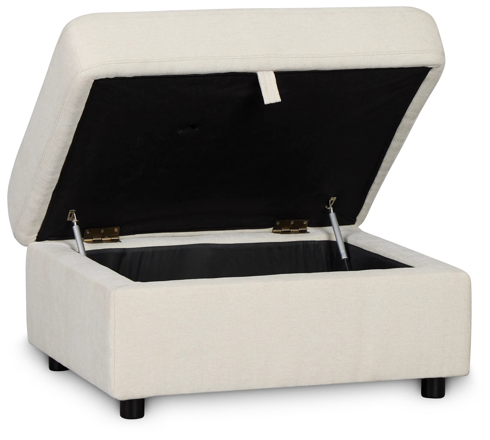 Addie Beige Fabric Storage Ottoman