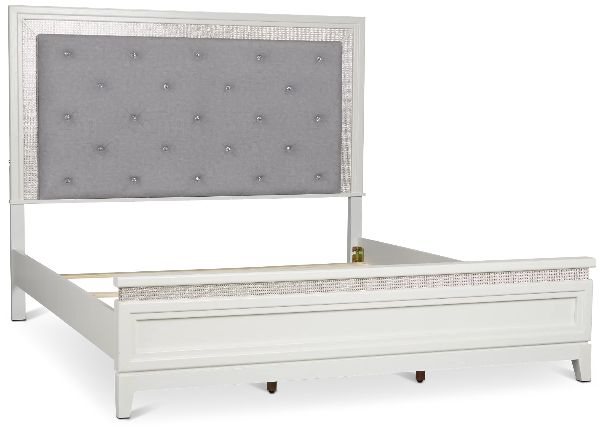 Alessandria White Uph Panel Bed With Lights Alessandria White Uph Panel Bed With Lights