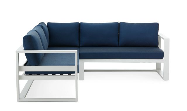 Lisbon Navy Aluminum Small Right Sectional