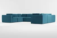 Destin Joya Teal Velvet 8-piece Modular Sectional