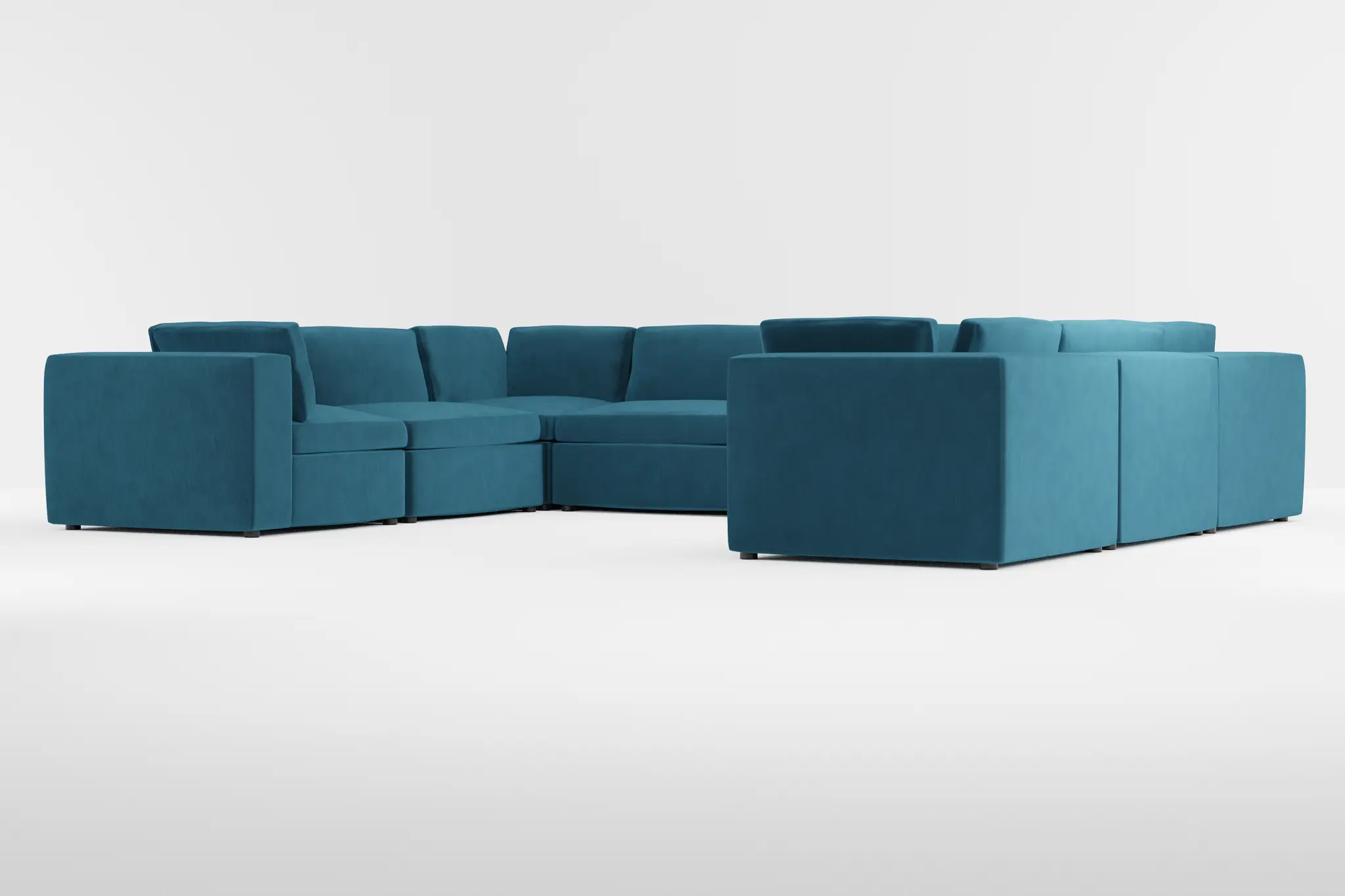 Destin Joya Teal Velvet 8-piece Modular Sectional Destin Joya Teal Velvet 8-piece Modular Sectional