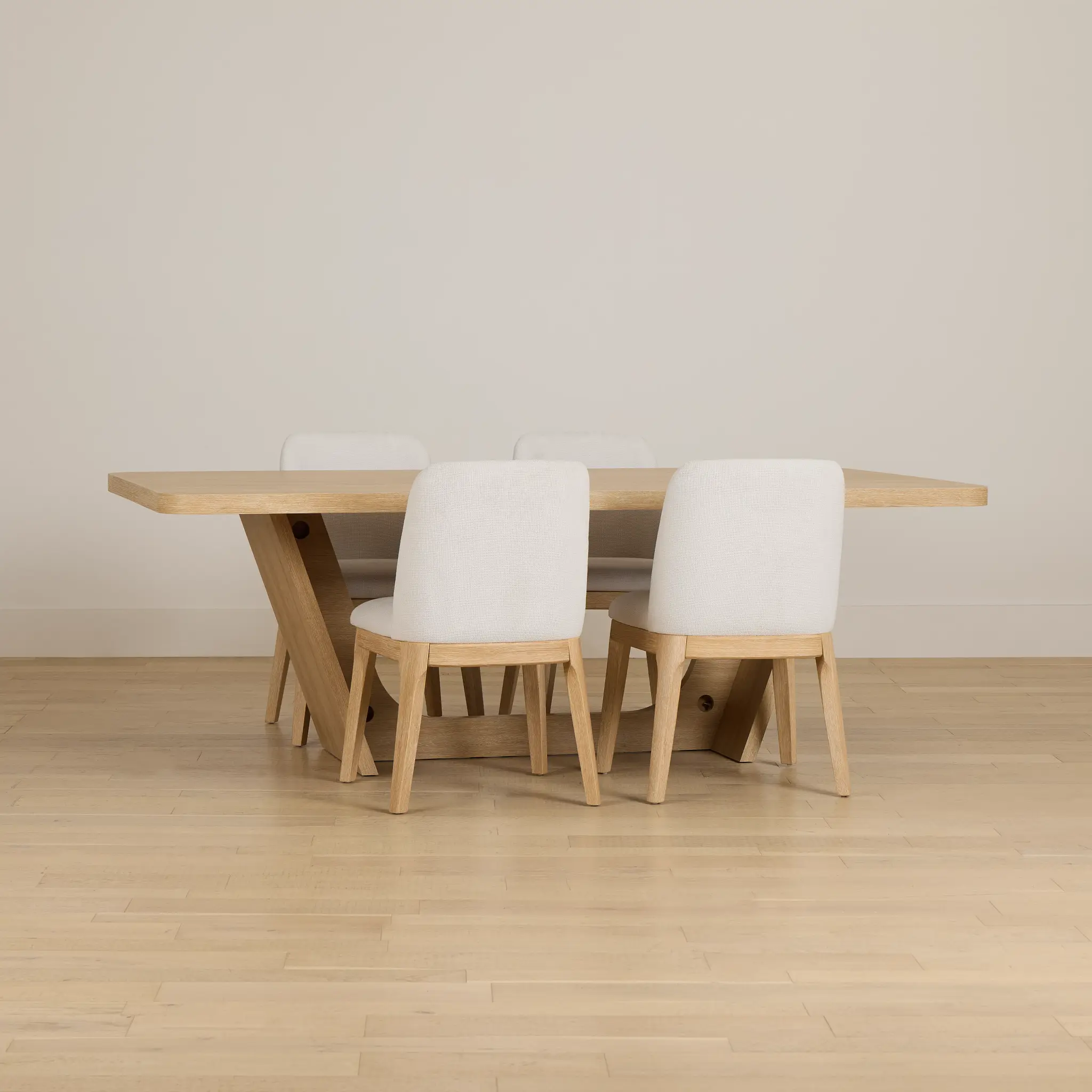 Lyndie Light Tone Rect Table & 4 Upholstered Chairs Lyndie Light Tone Rect Table & 4 Upholstered Chairs