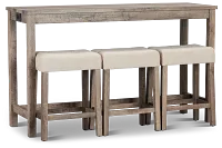 Robin Light Tone High Table & 3 Barstools