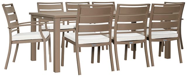 Raleigh White 81" Rectangular Table & 4 Cushioned Chairs