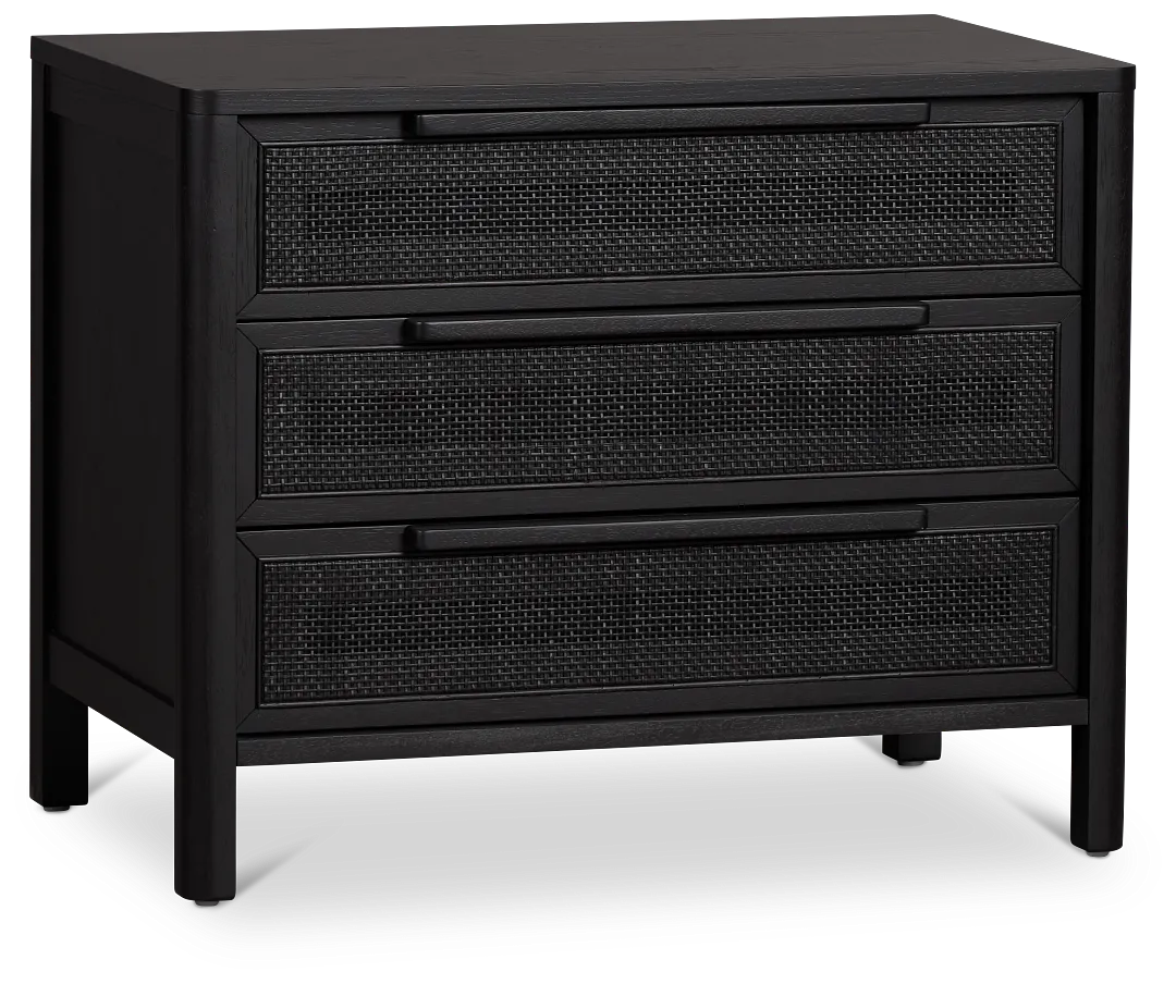 Pacific Black 3-drawer Nightstand