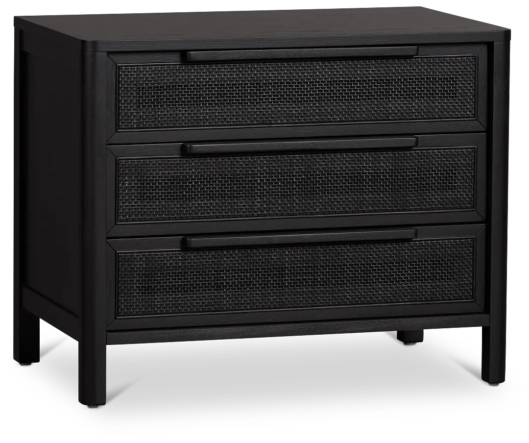 Pacific Black 3-drawer Nightstand Pacific Black 3-drawer Nightstand