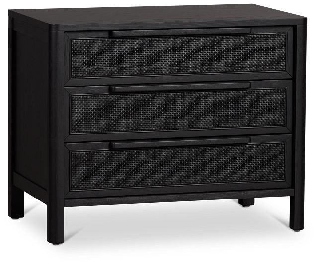 Pacific Black 3-drawer Nightstand
