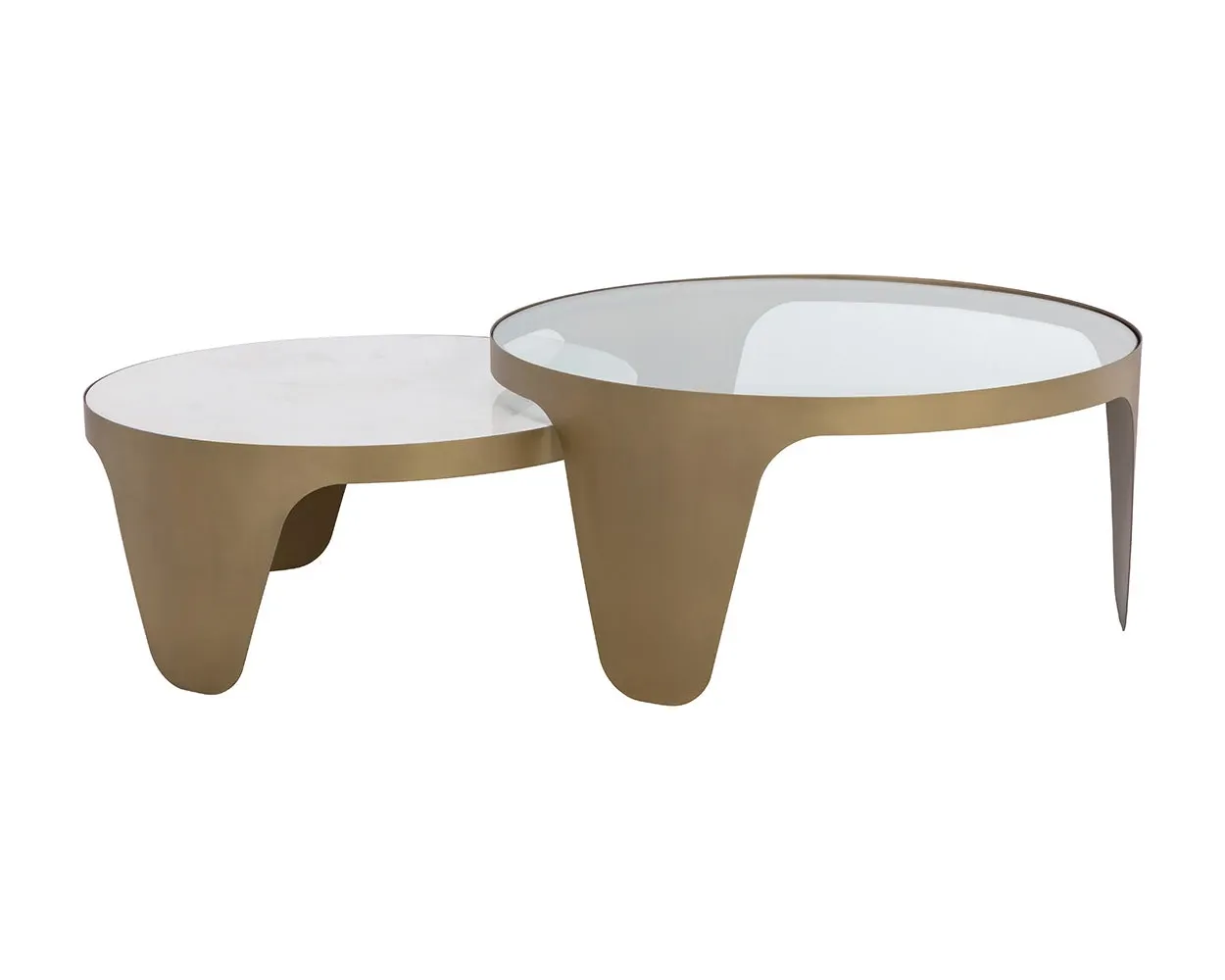 Ariane Gold Set Of 2 Nesting Coffee Table