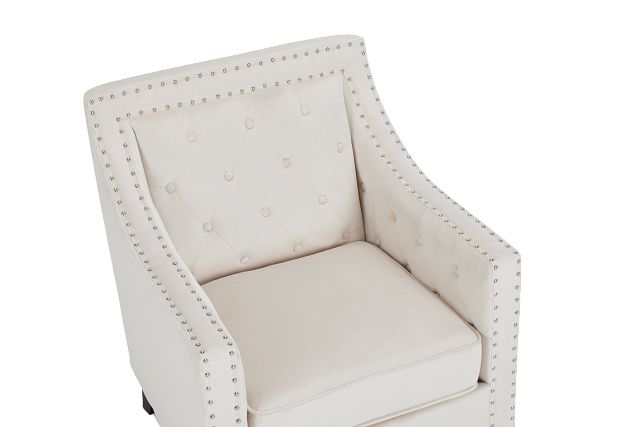 Tiffany Light Beige Velvet Accent Chair