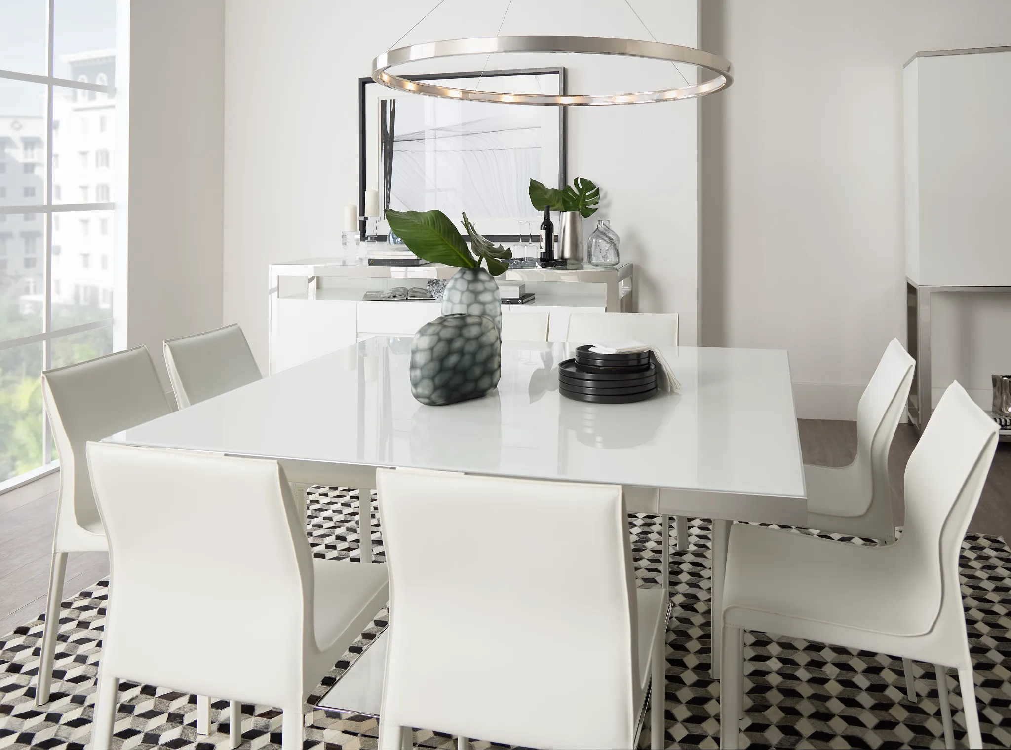 Miami White 59" Square Table