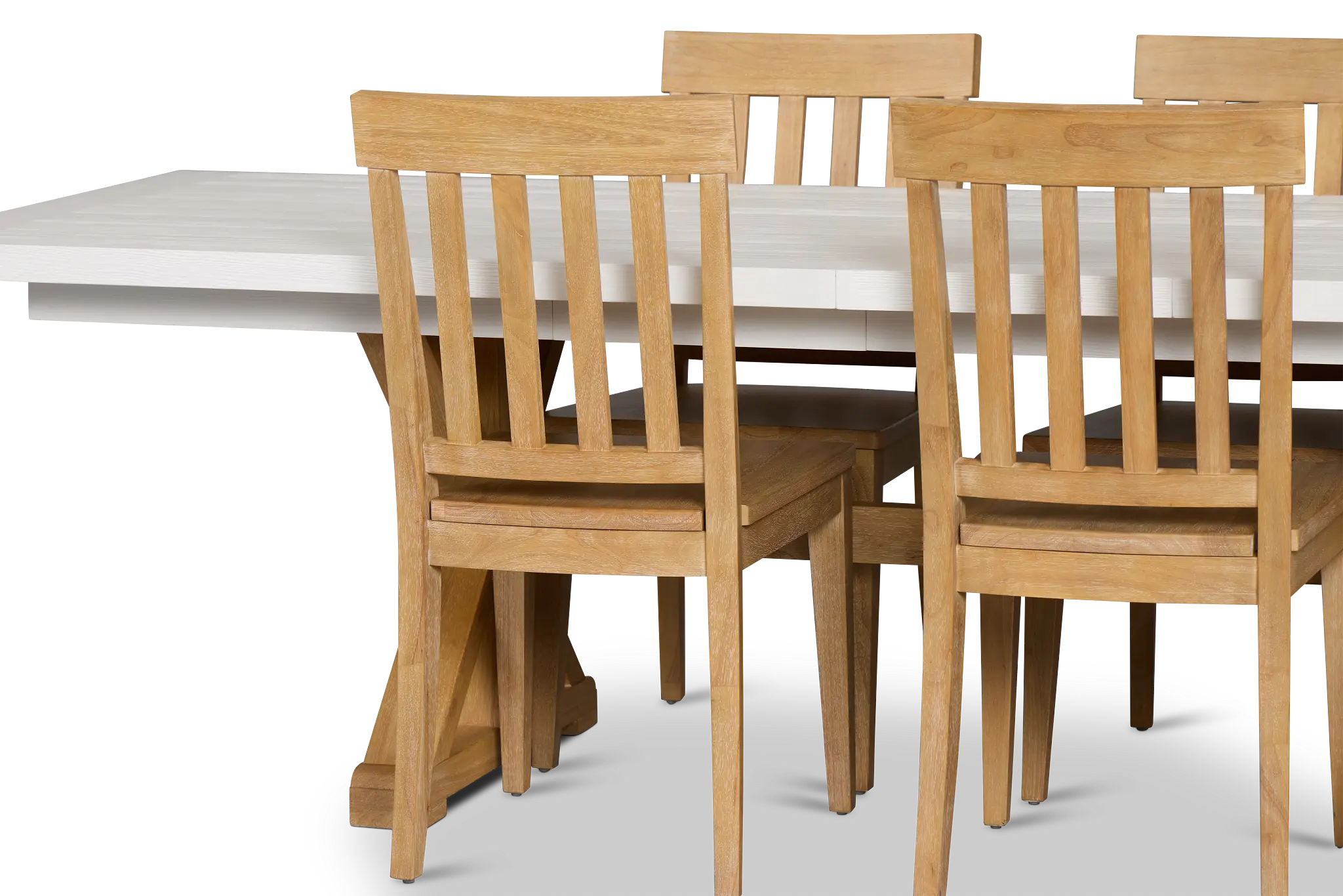 Nantucket Two-tone Pine Table & 4 Wood Chairs Nantucket Two-tone Pine Table & 4 Wood Chairs