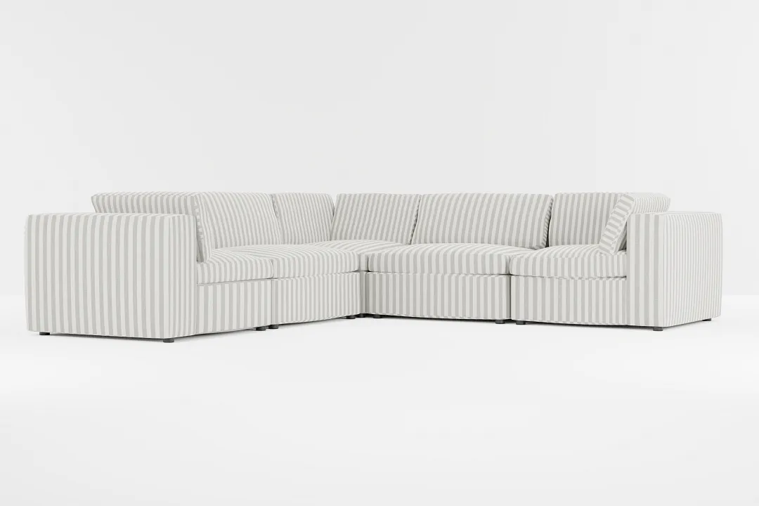 Destin Sea Lane Dark Gray Fabric 5-piece Modular Sectional