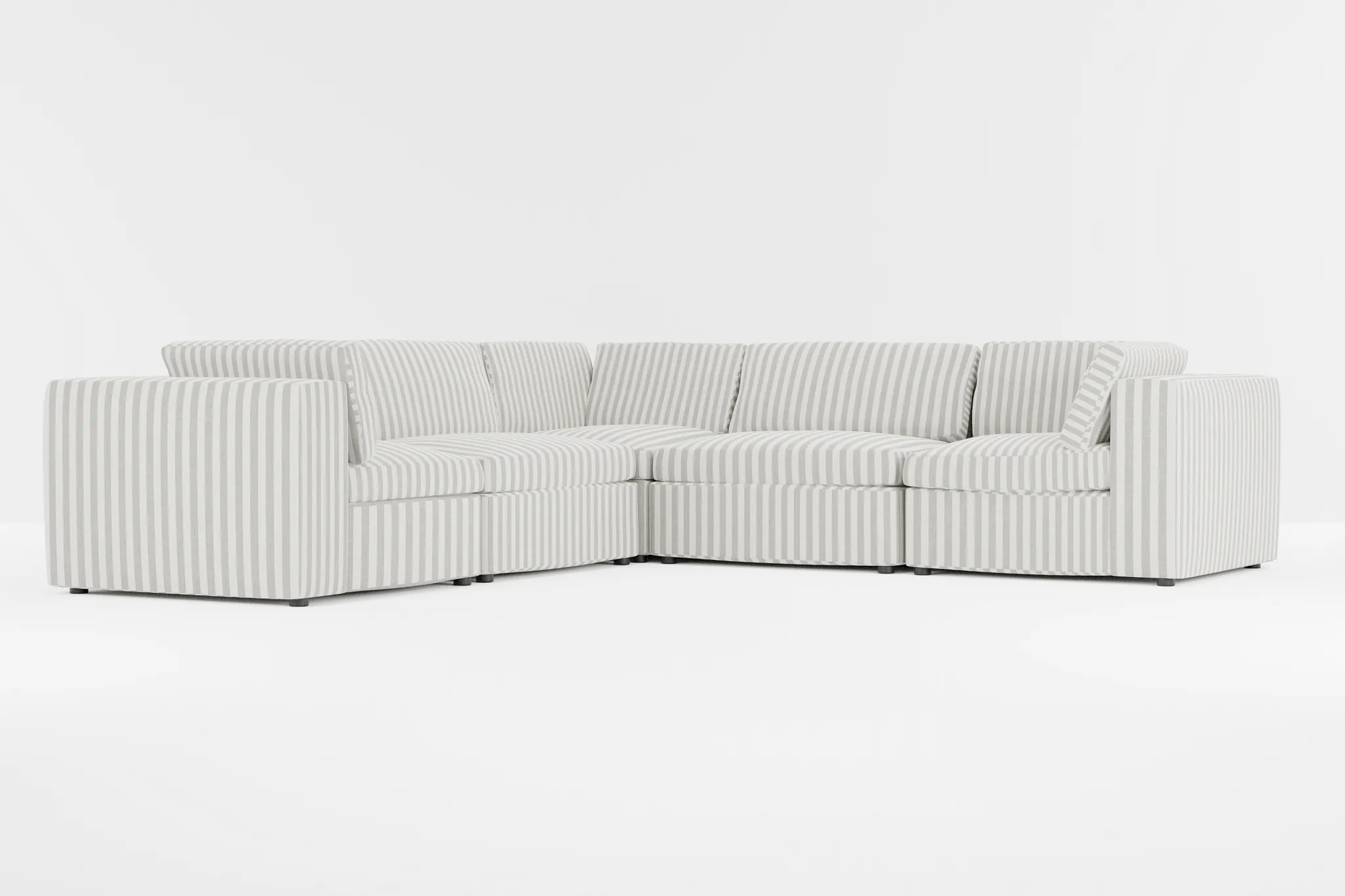 Destin Sea Lane Dark Gray Fabric 5-piece Modular Sectional