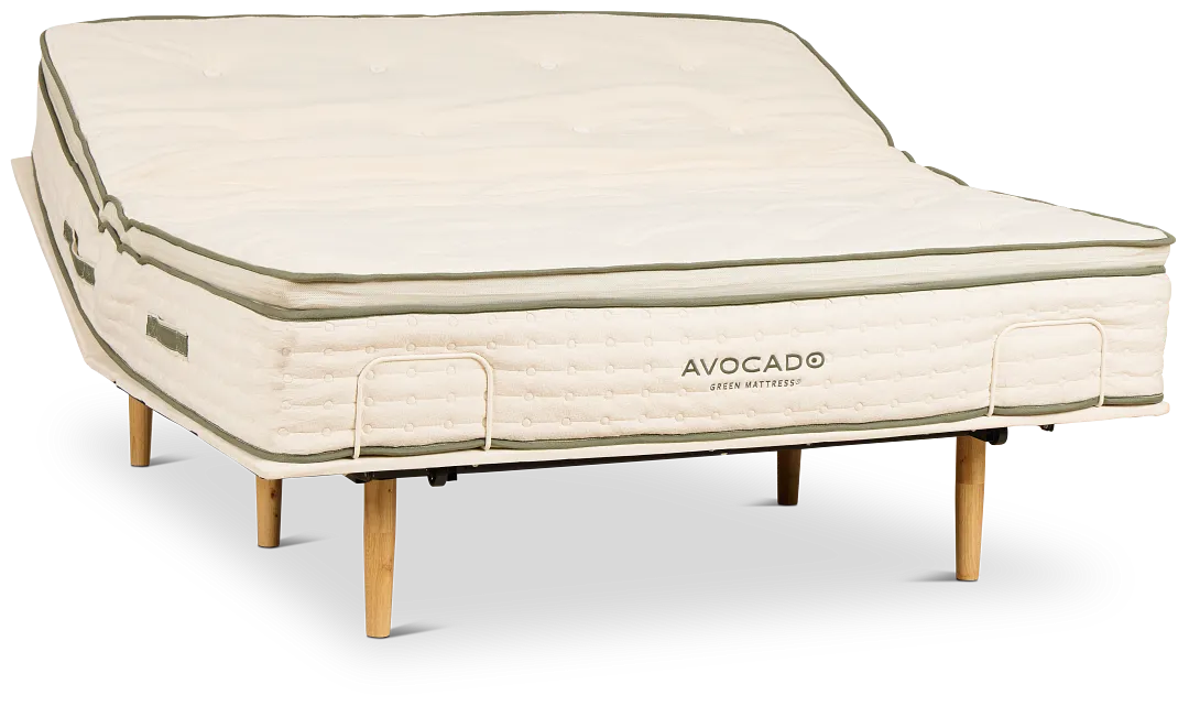 Avocado Green Cushion Firm Eco Plus Adjustable Base Mattress Set