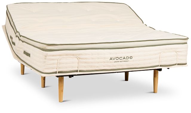 Avocado Green Cushion Firm Eco Plus Adjustable Base Mattress Set