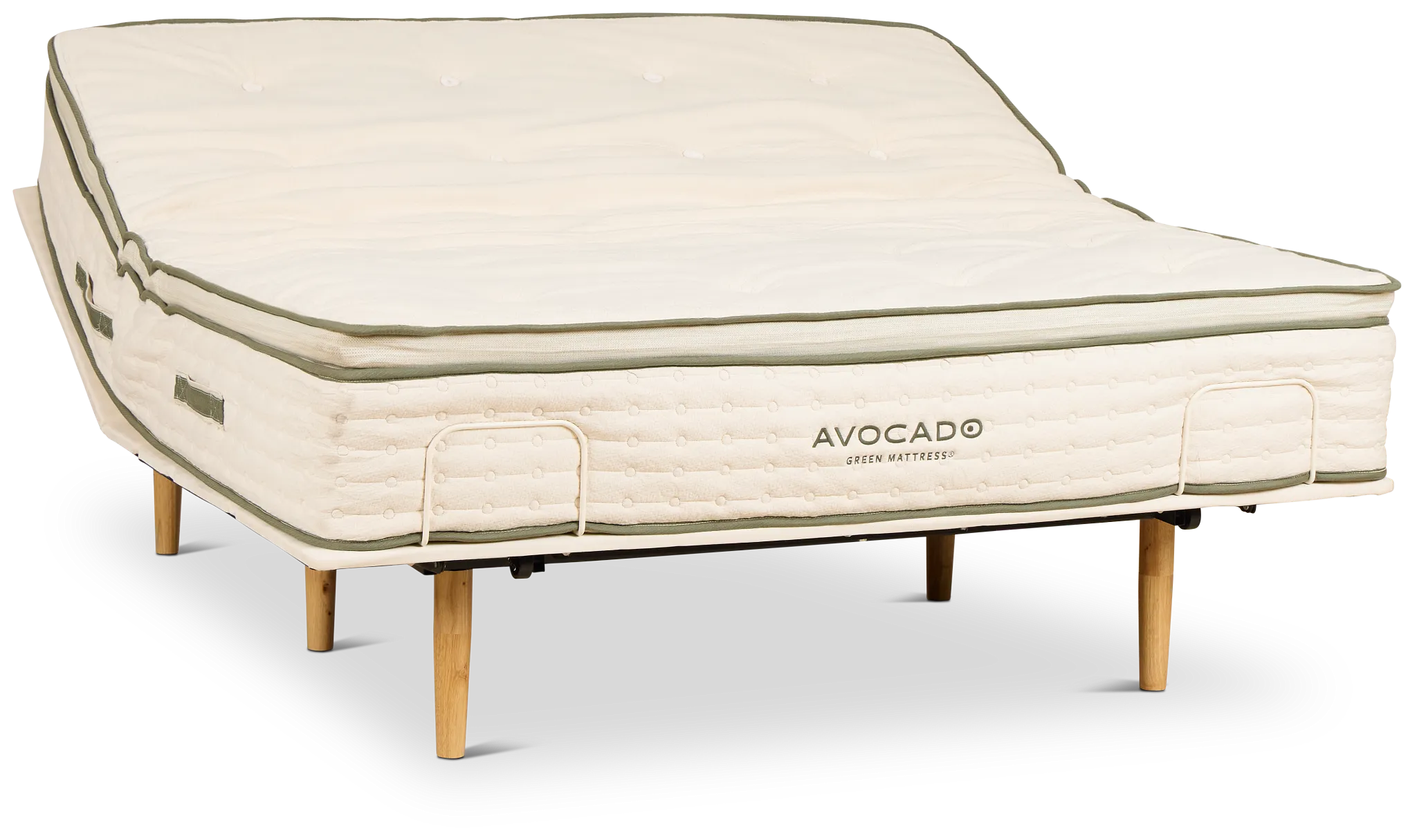 Avocado Green Cushion Firm Eco Plus Adjustable Base Mattress Set