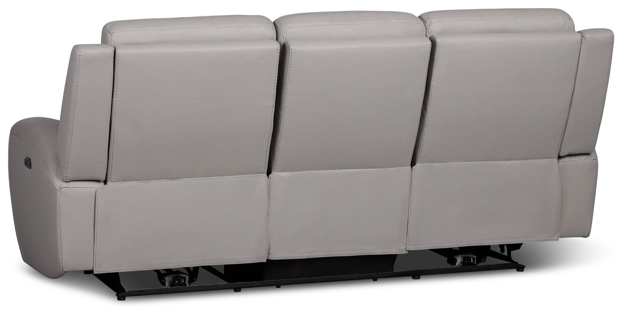 Walker Light Gray Lthr/vinyl Power Reclining Sofa W/ Power Headrest Walker Light Gray Lthr/vinyl Power Reclining Sofa W/ Power Headrest