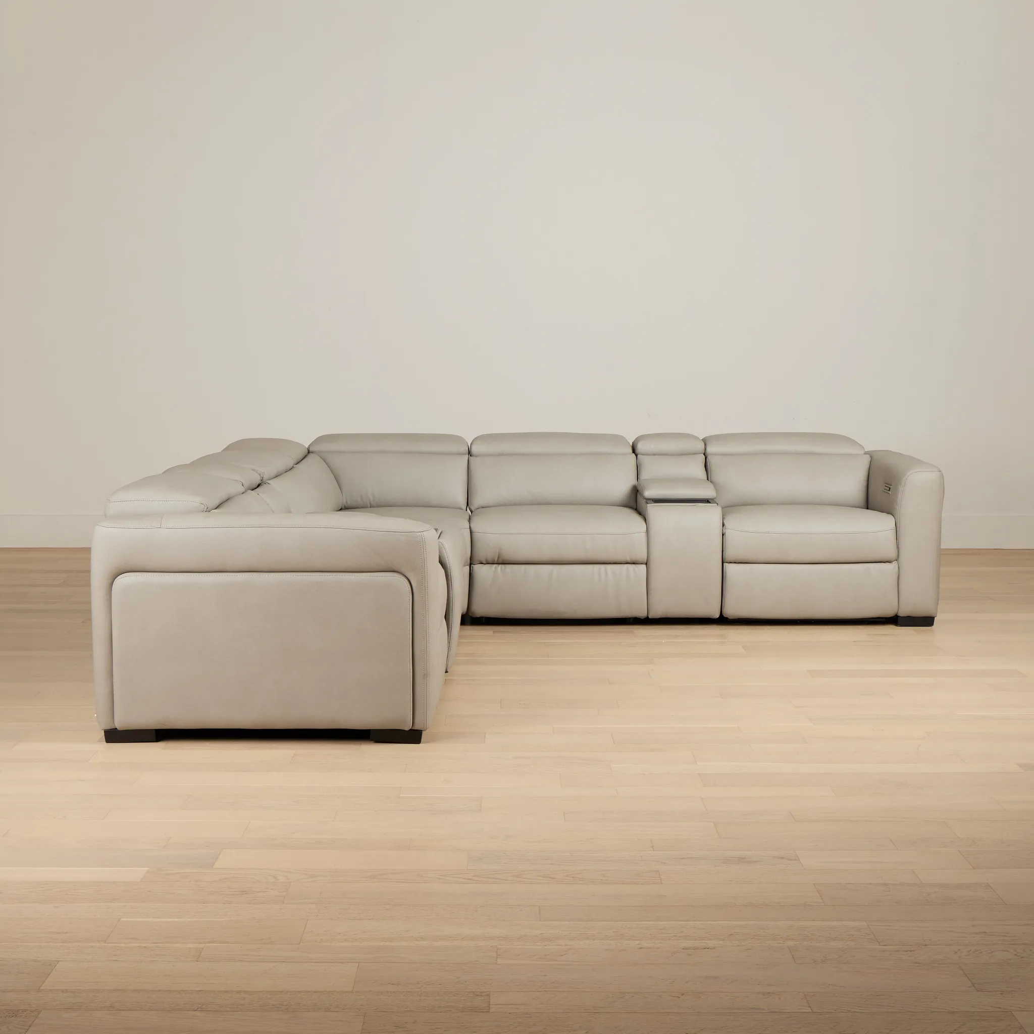 Melody Light Gray Micro Large Dual Power Reclining Two-arm Sectional